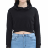 Women Plain Crop Hoodies