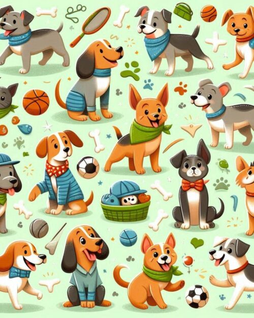 Delightful Dogs All Over Print T-Shirt