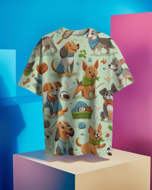 Delightful Dogs All Over Print T-Shirt