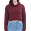 Women Plain Crop Hoodies