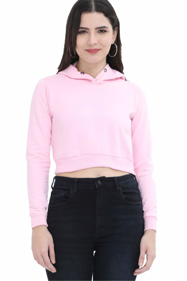 Women Plain Crop Hoodies